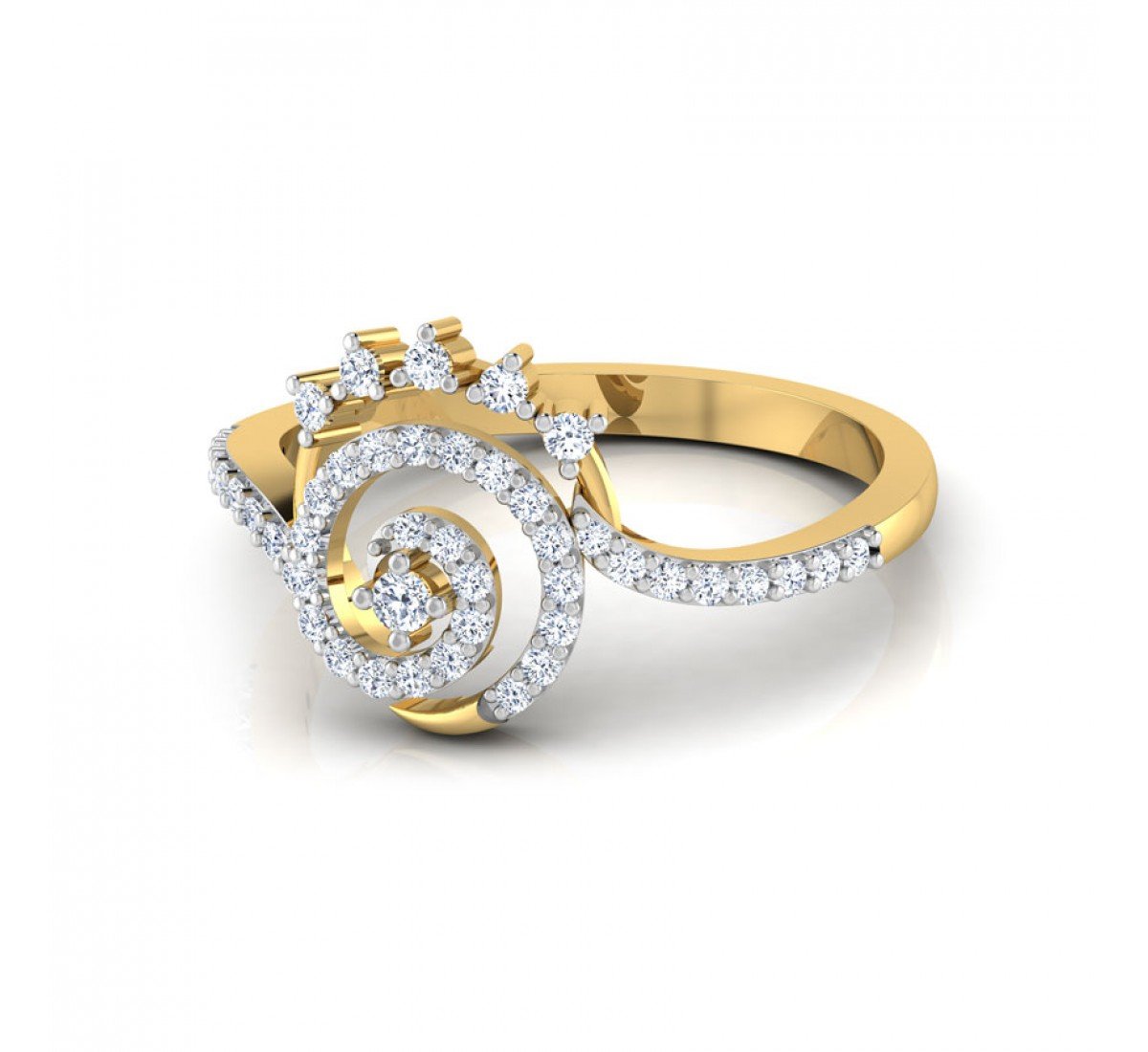 Enigmatic Spiral Diamond Ring