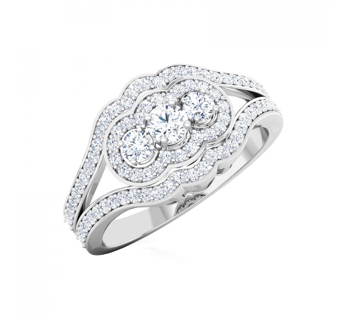 Graca Arching Solitaire Diamond Ring