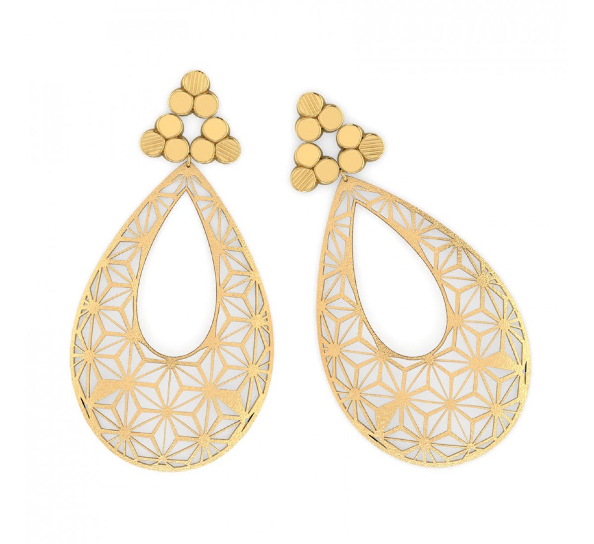 Anvi Symmetric Gold Earrings
