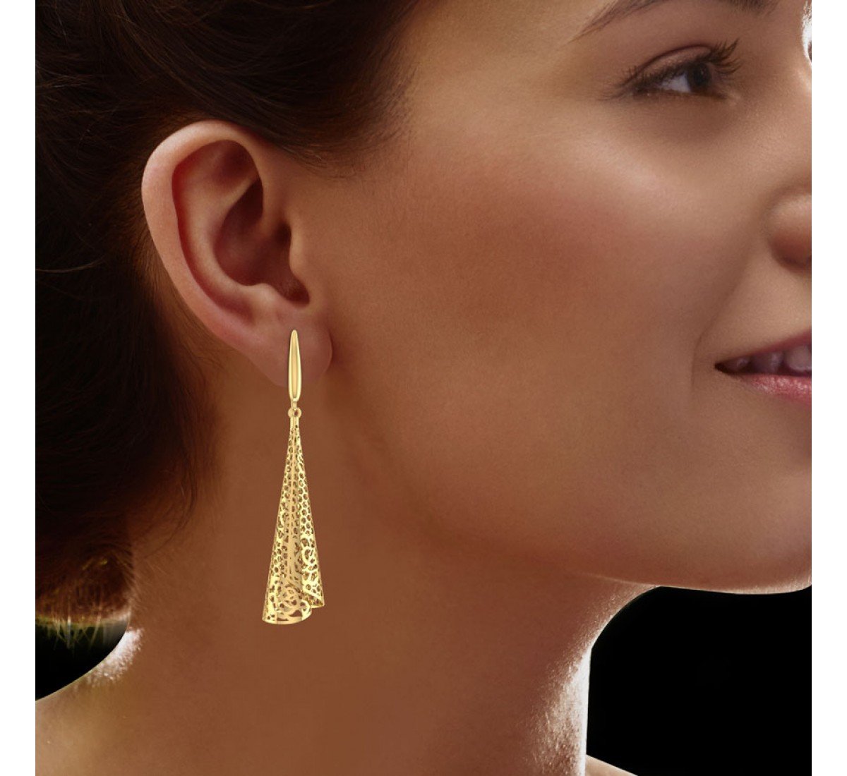 Lupine Ruffle Gold Earrings