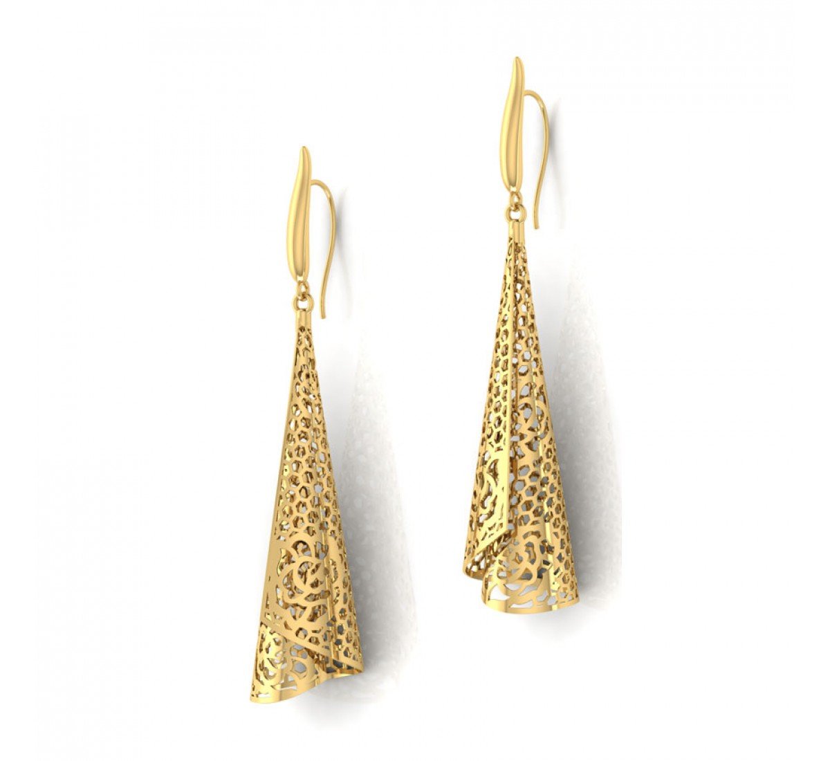 Lupine Ruffle Gold Earrings