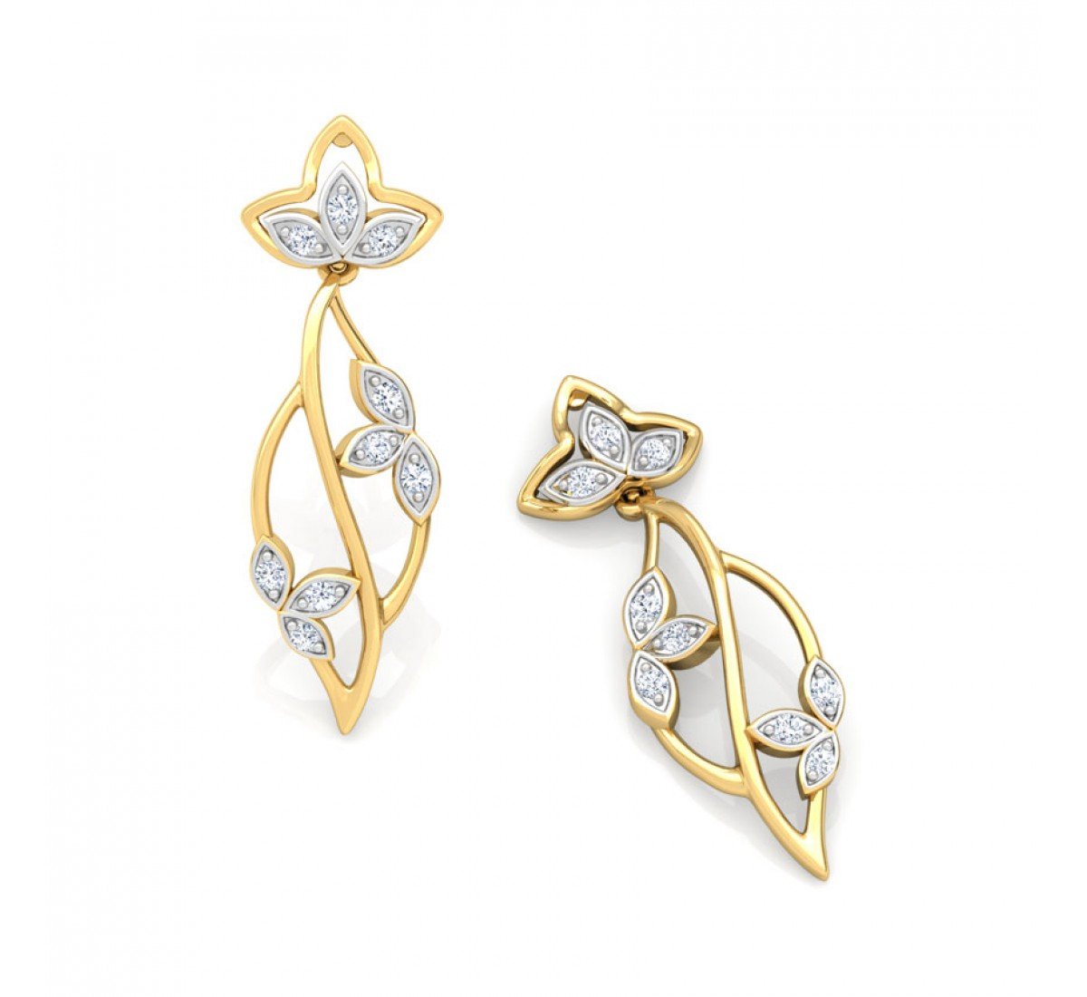 Hana Spiral Zig Diamond Earrings