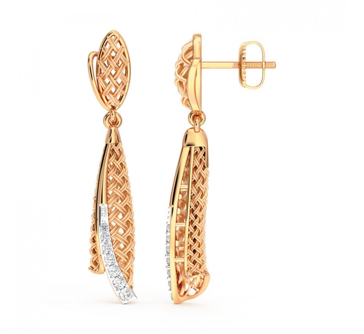 Elina Ziggurat Diamond Earrings