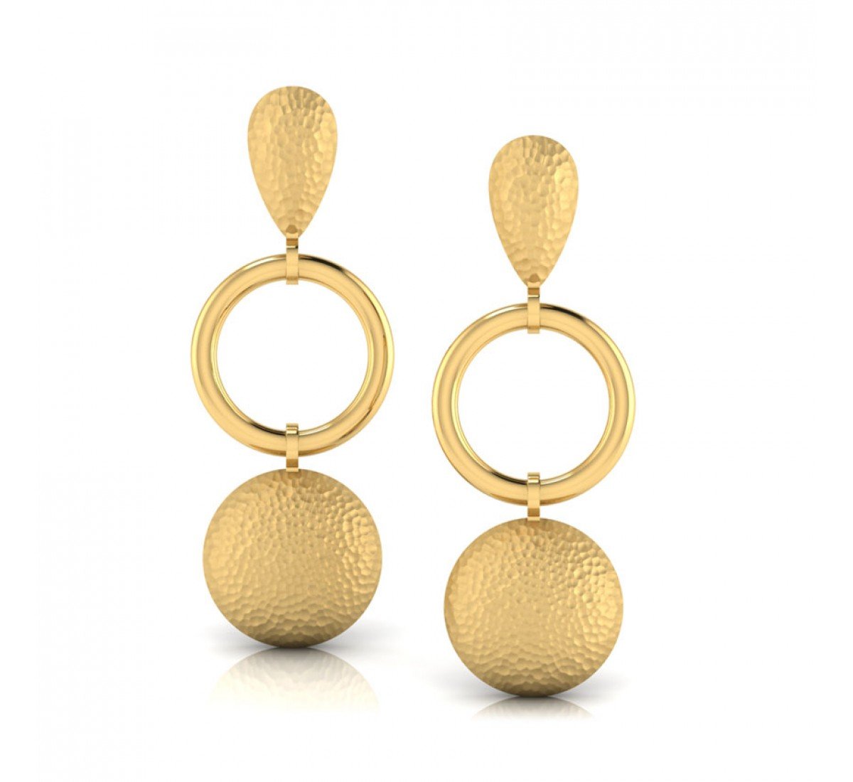 Petal Dahlia Gold Earrings