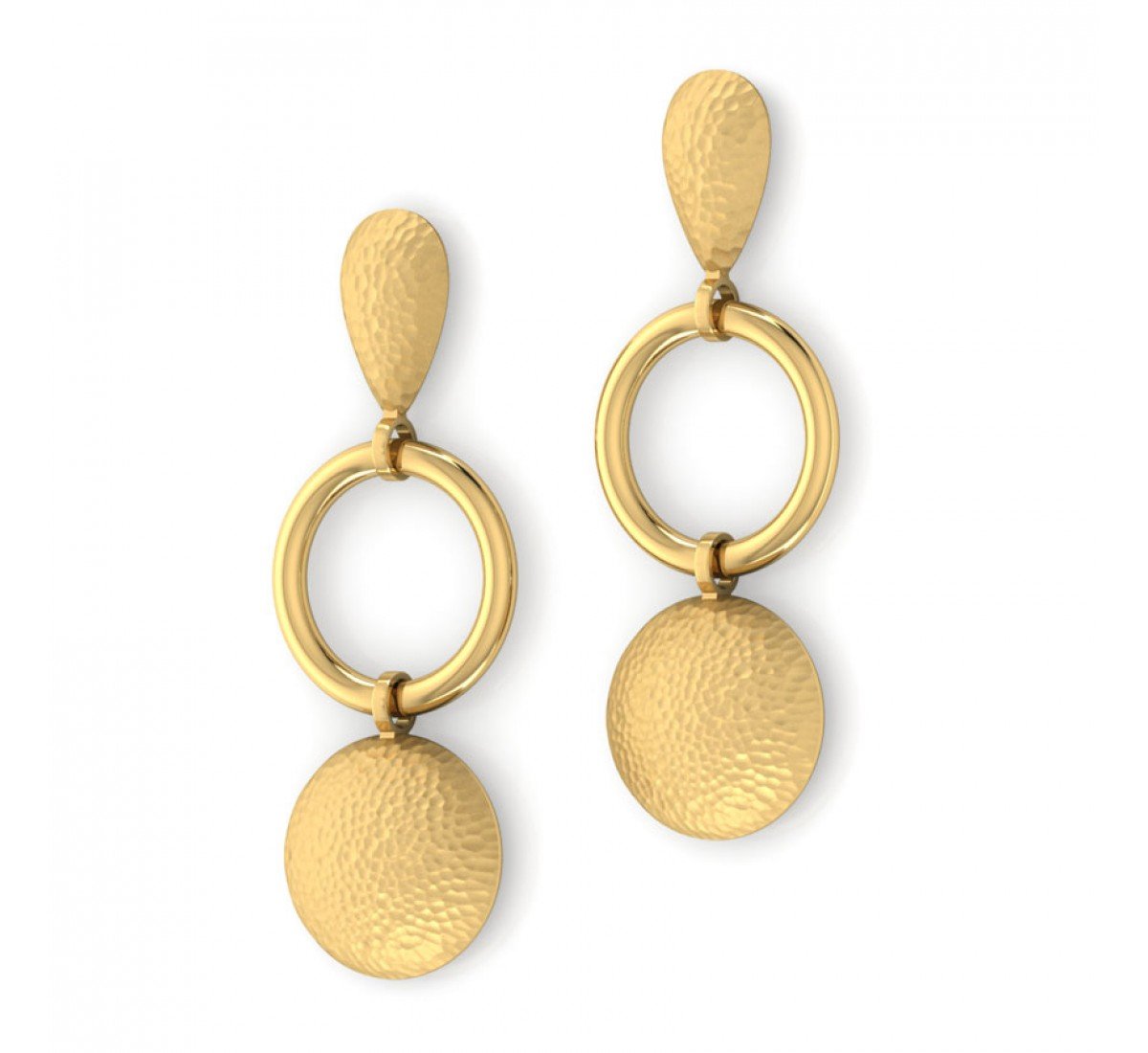 Petal Dahlia Gold Earrings