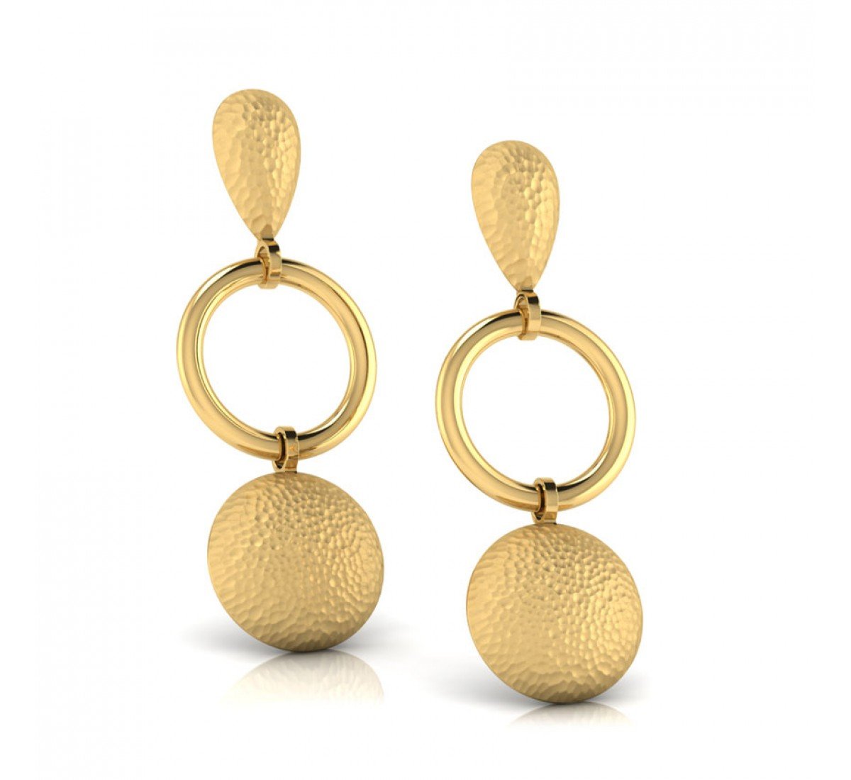 Petal Dahlia Gold Earrings