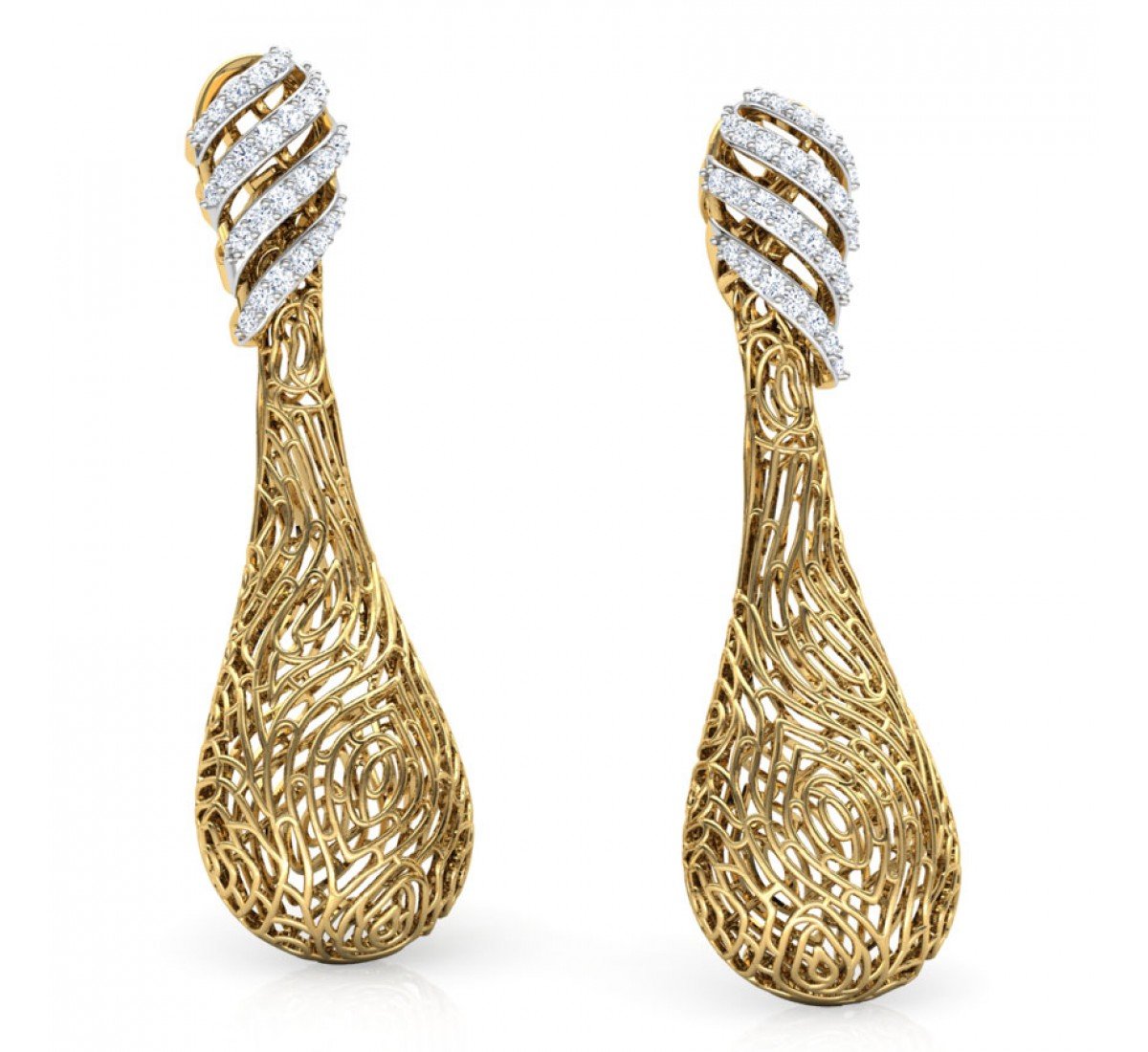 Droplet Curve Diamond Earrings