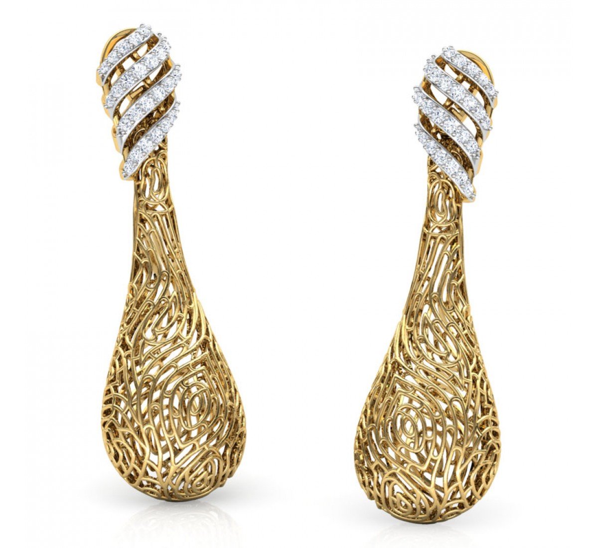 Droplet Curve Diamond Earrings