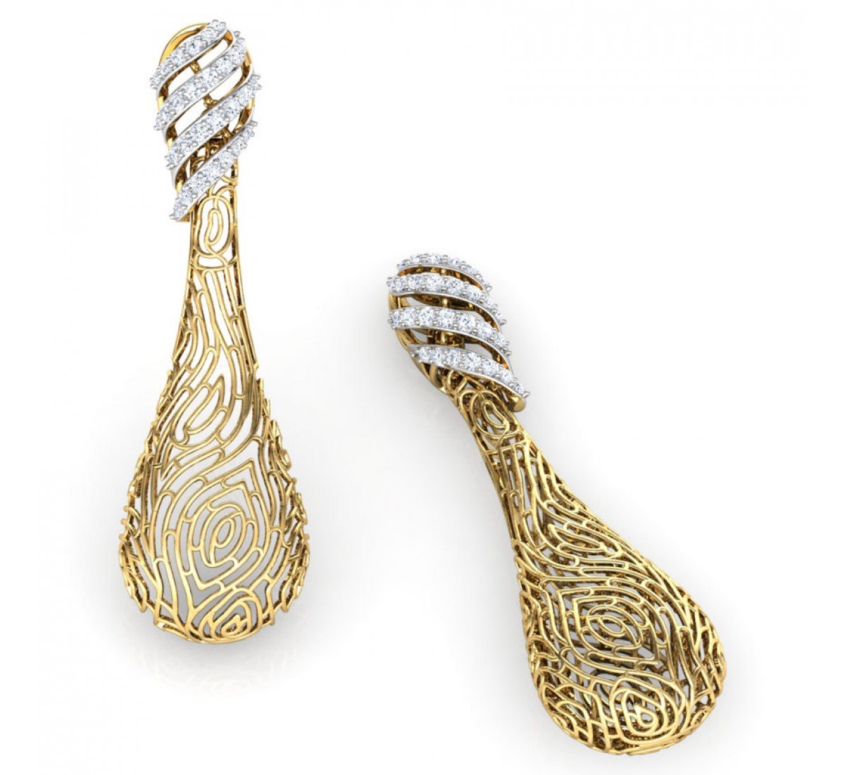 Droplet Curve Diamond Earrings