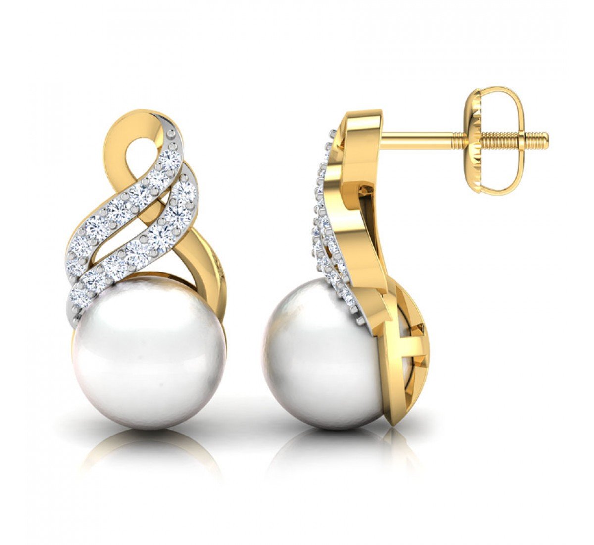 Everglow Pearl Diamond Earrings