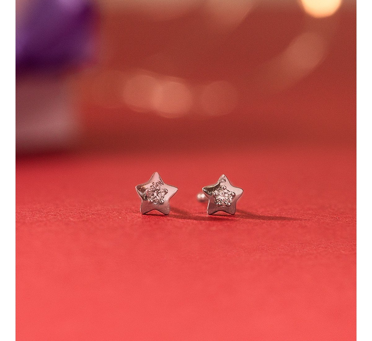 Star Shine Diamond Stud Earrings