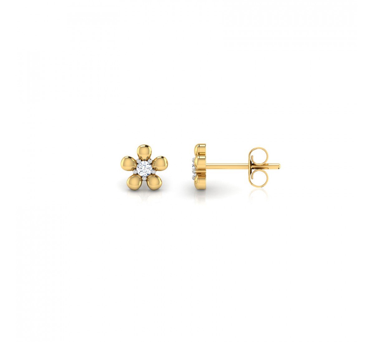 Swirly Diamond Stud Earrings