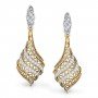 Tiana Leaf Diamond Drop Earr