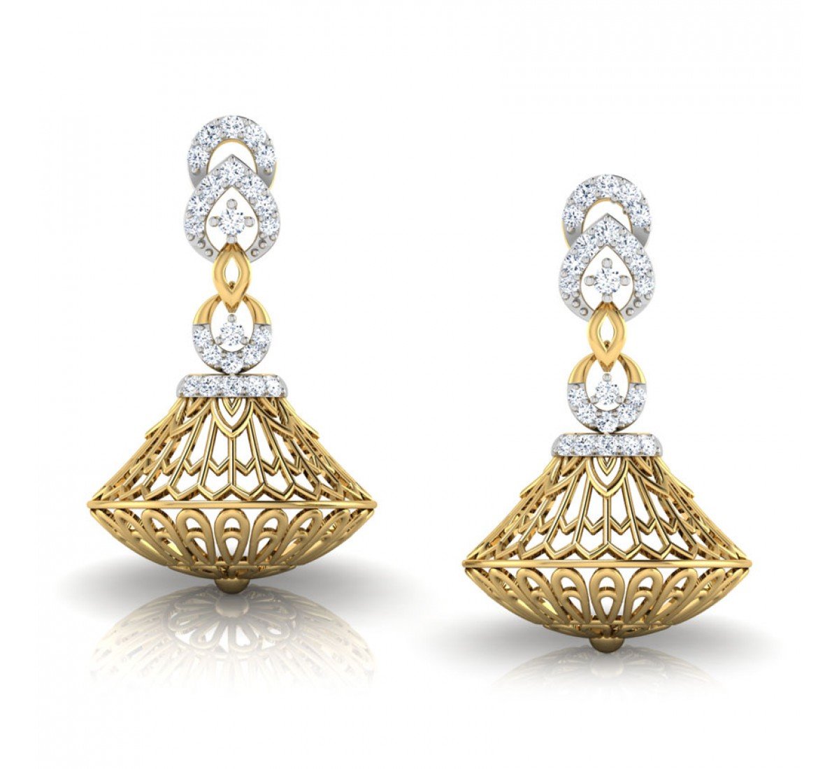 Lucid Dome Diamond Jhumkas