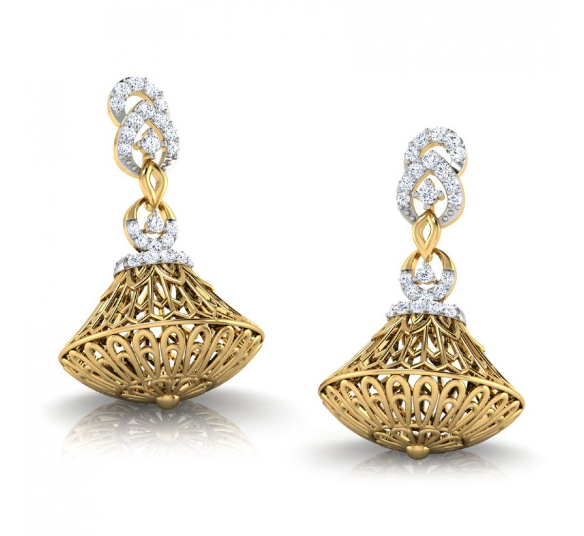 Lucid Dome Diamond Jhumkas