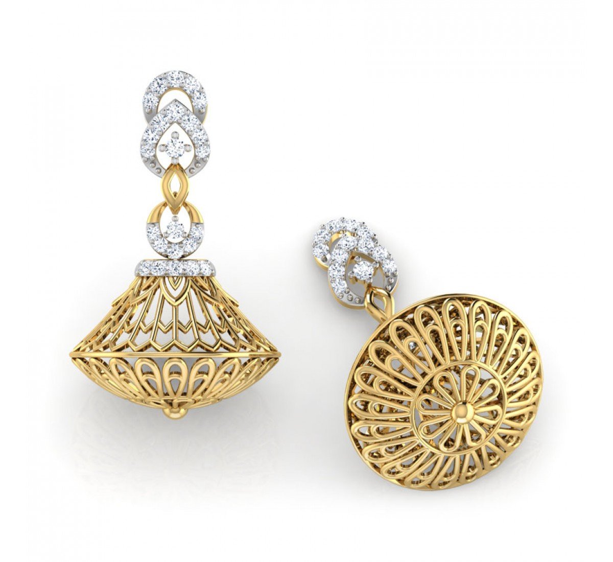 Lucid Dome Diamond Jhumkas