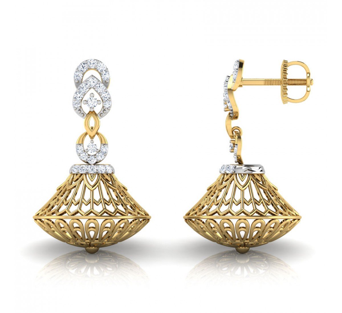 Lucid Dome Diamond Jhumkas