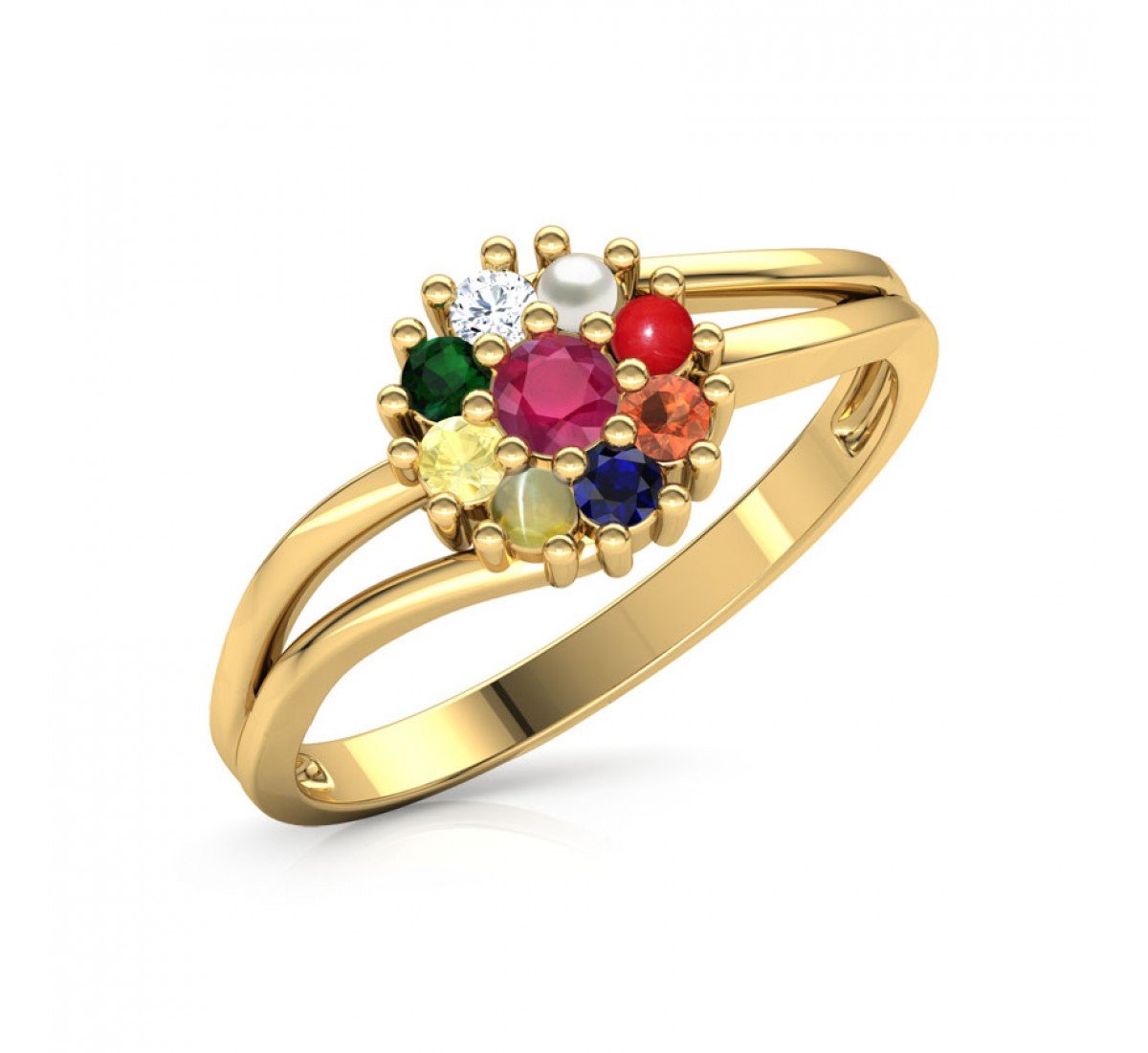 Falak Navratna Diamond Ring