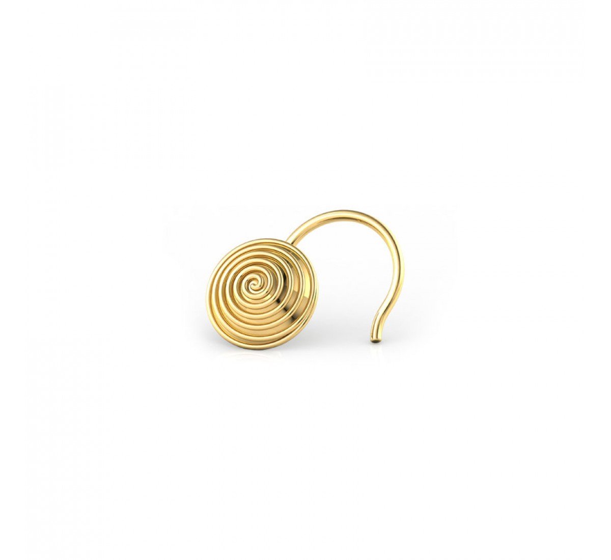 Grandeur Swirl Gold Nose Pin