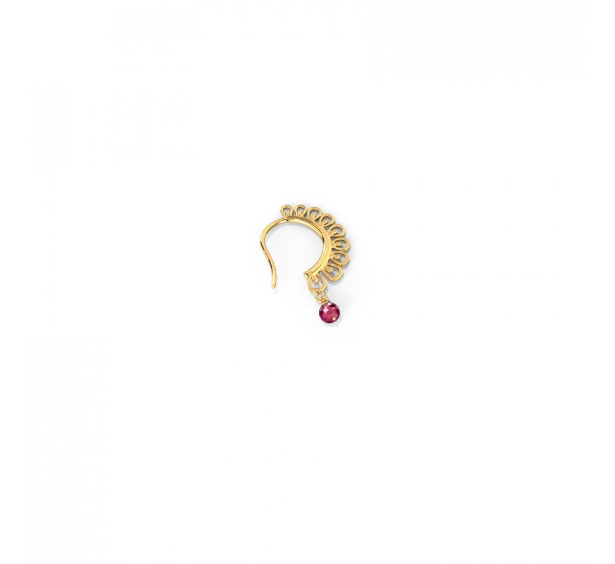 Machination Cutout Gemstone Nose Ring