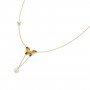 Ava V Drop Butterfly Gemstone Necklace