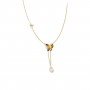 Ava V Drop Butterfly Gemstone Necklace