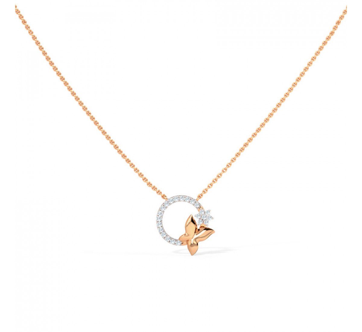 Tropic Butterfly Diamond Necklace