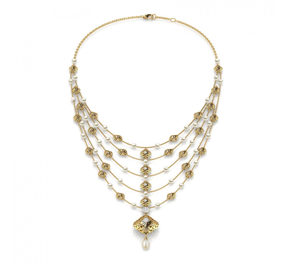 Fiesta Intricate Pearl Necklace