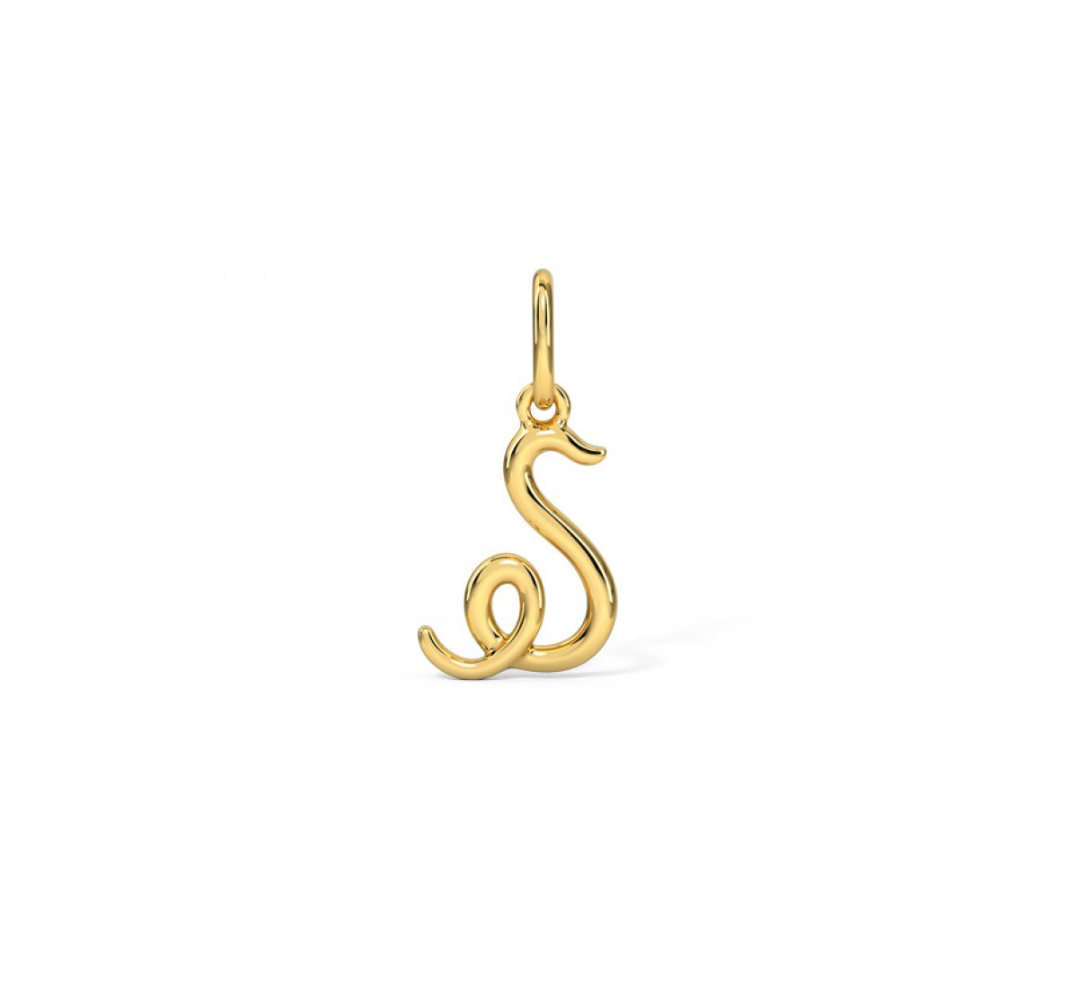 Golden Cursive Alphabet S Charm