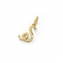 Golden Cursive Alphabet S Charm