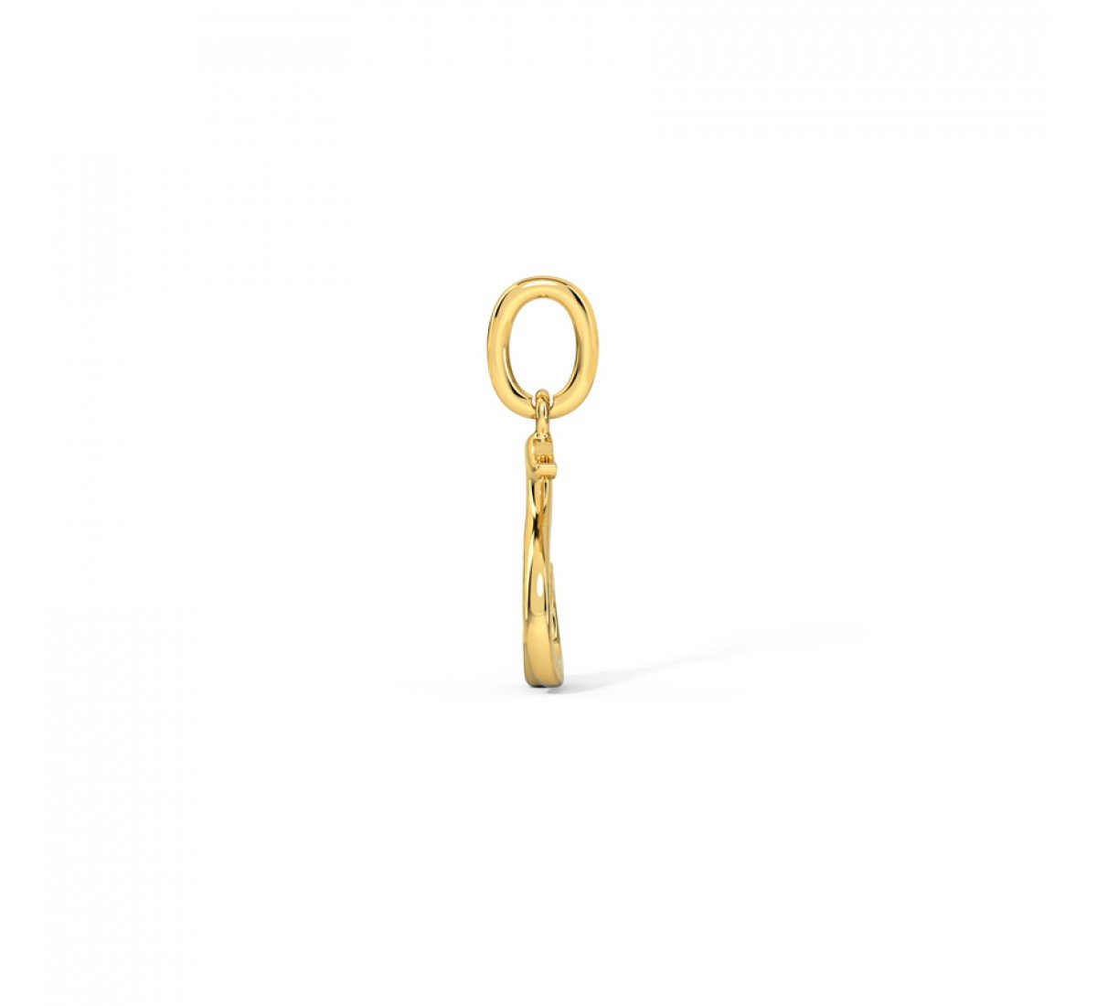 Golden Cursive Alphabet S Charm