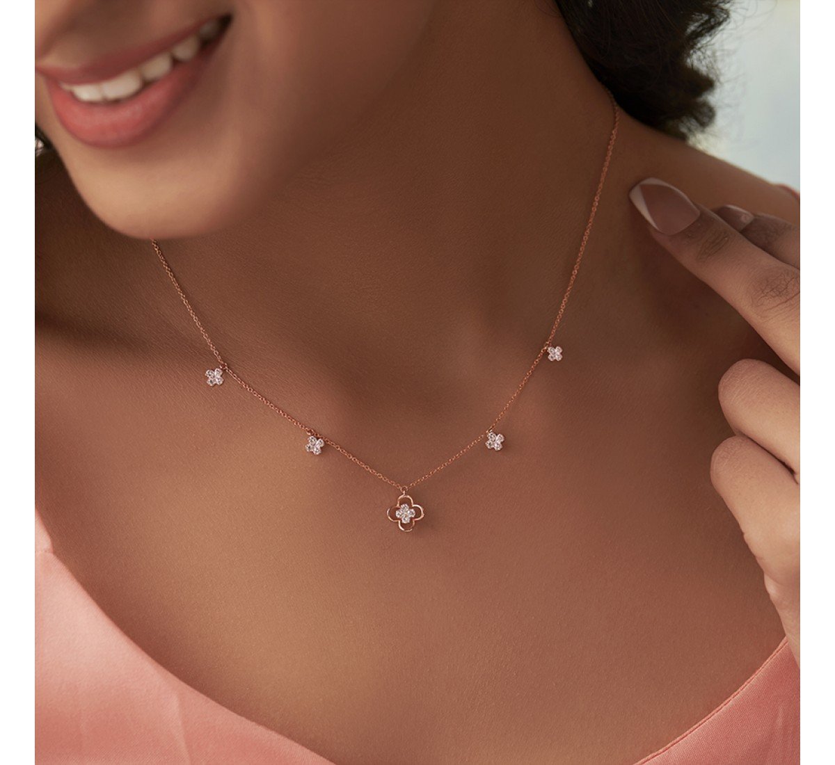 Delineate Clover Diamond Necklace