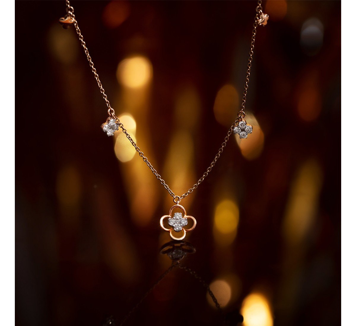 Delineate Clover Diamond Necklace