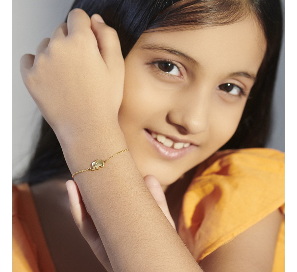 Gold Elephant Bracelet for Kids