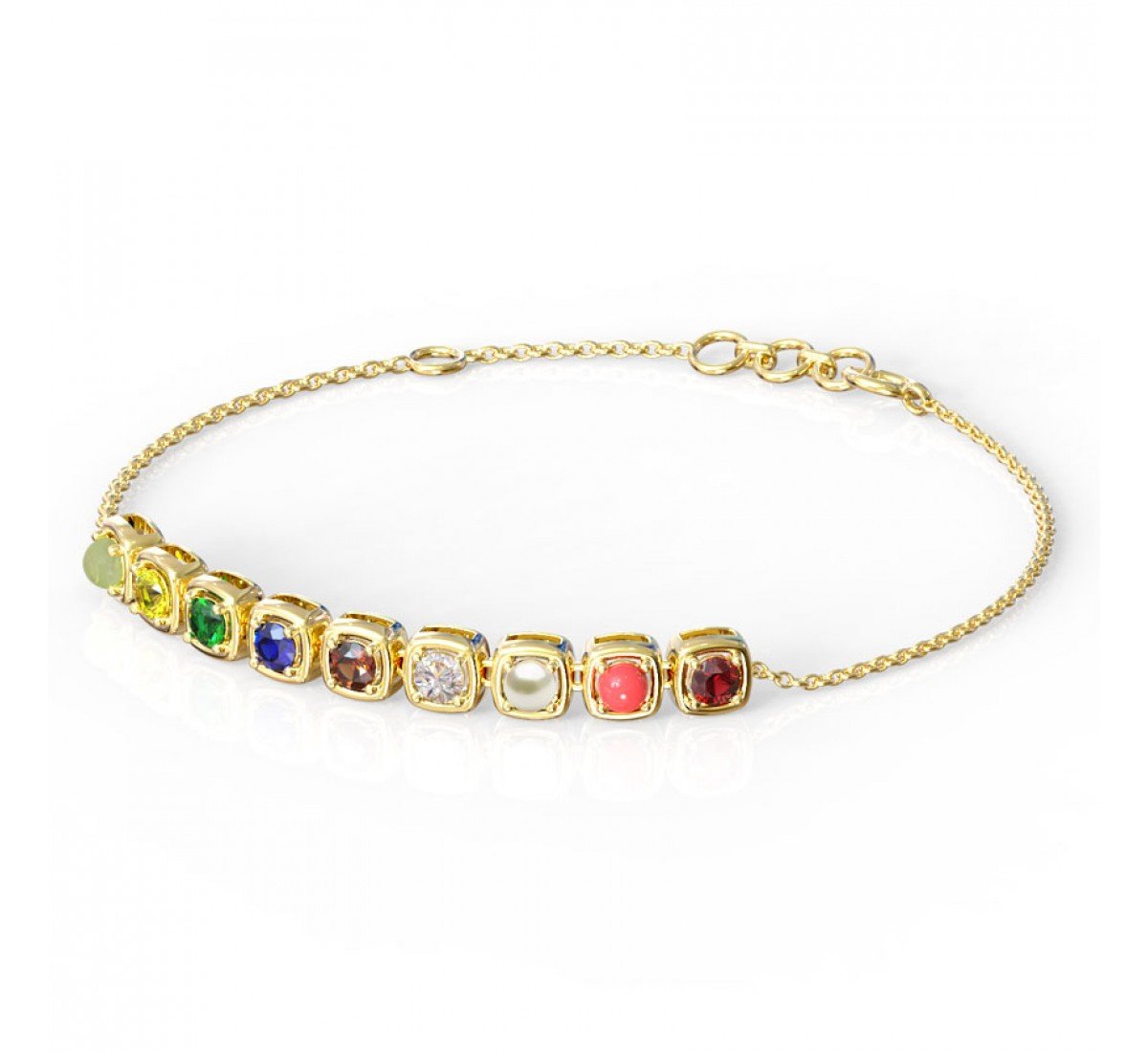 Mellifluous Navratna Gemstone Bracelet