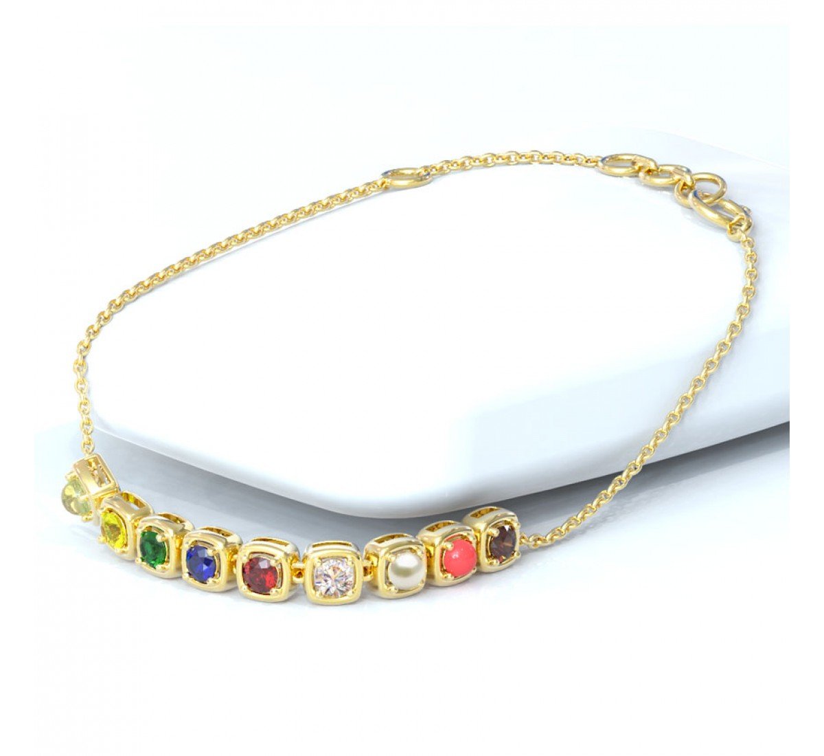 Mellifluous Navratna Gemstone Bracelet