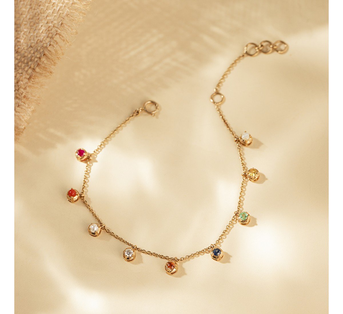 Trepidation Navratna Gemstone Bracelet