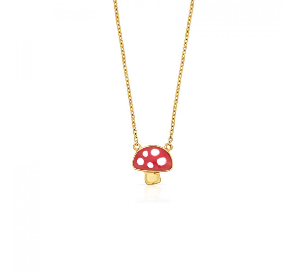 Gold Mushroom Necklace for Kids