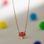 Gold Mushroom Necklace for Kids