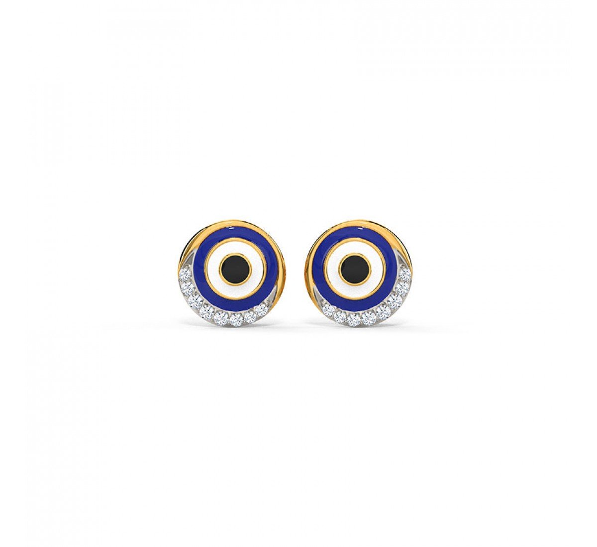 Rachel Evil Eye Diamond Stud Earrings