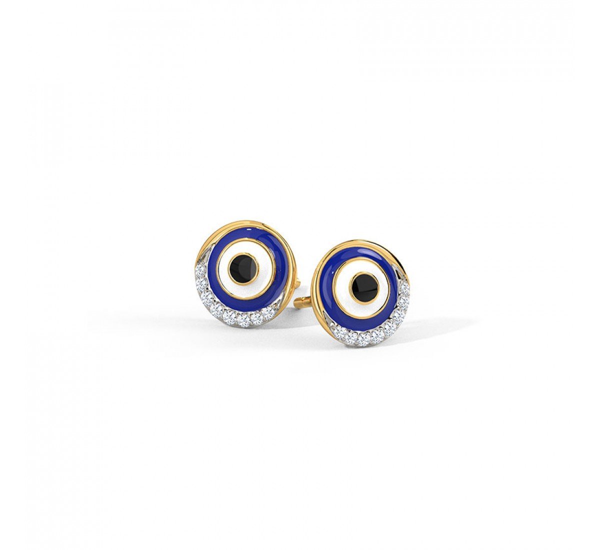 Rachel Evil Eye Diamond Stud Earrings