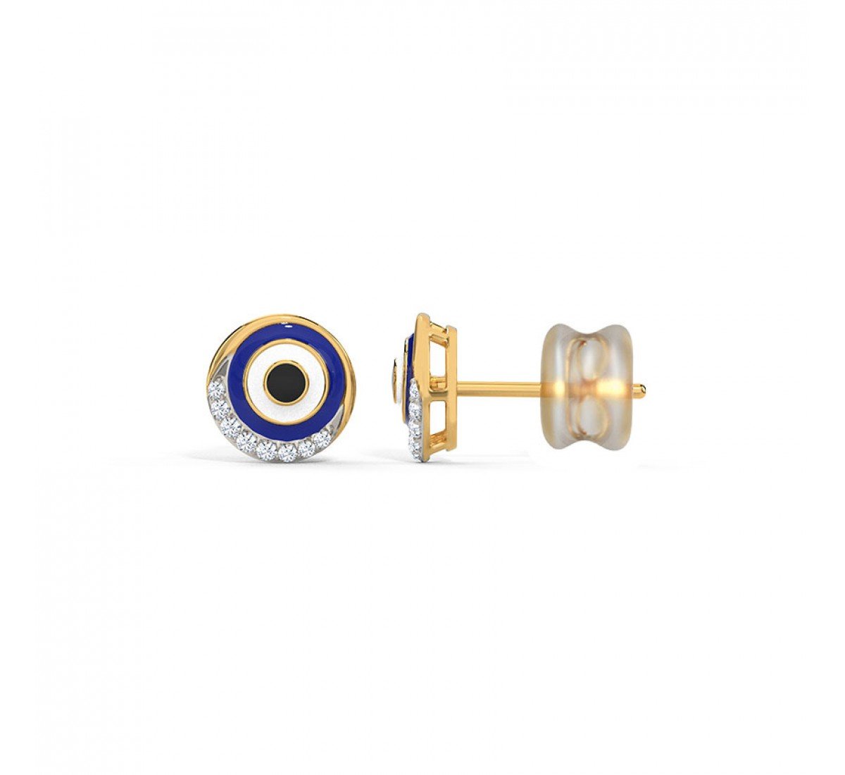 Rachel Evil Eye Diamond Stud Earrings