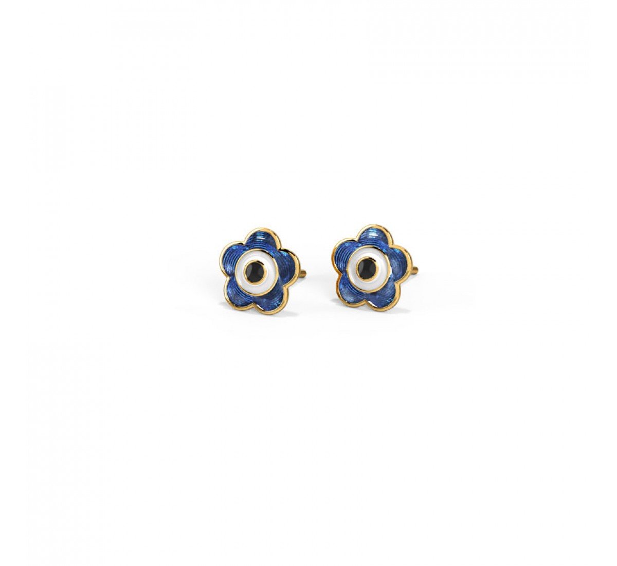 Guardian Evil Eye Gold Stud Earrings