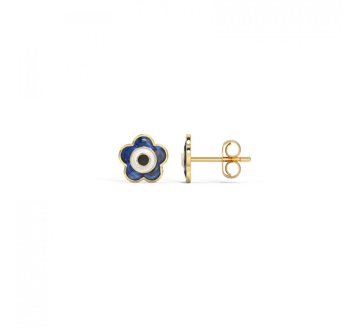 Guardian Evil Eye Gold Stud Earrings