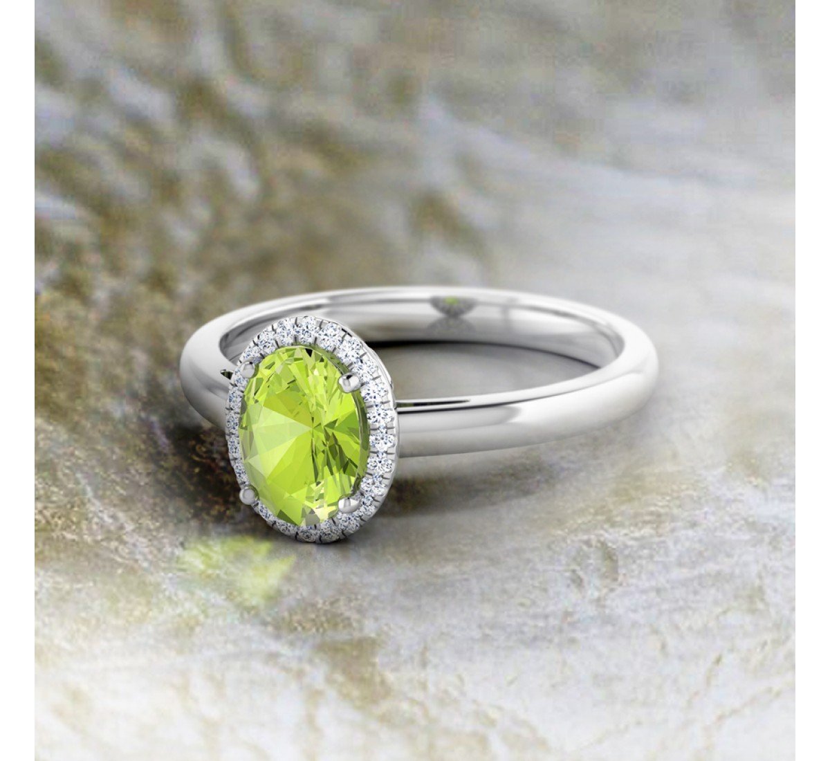 Aroma Peridot Birthstone Diamond Ring