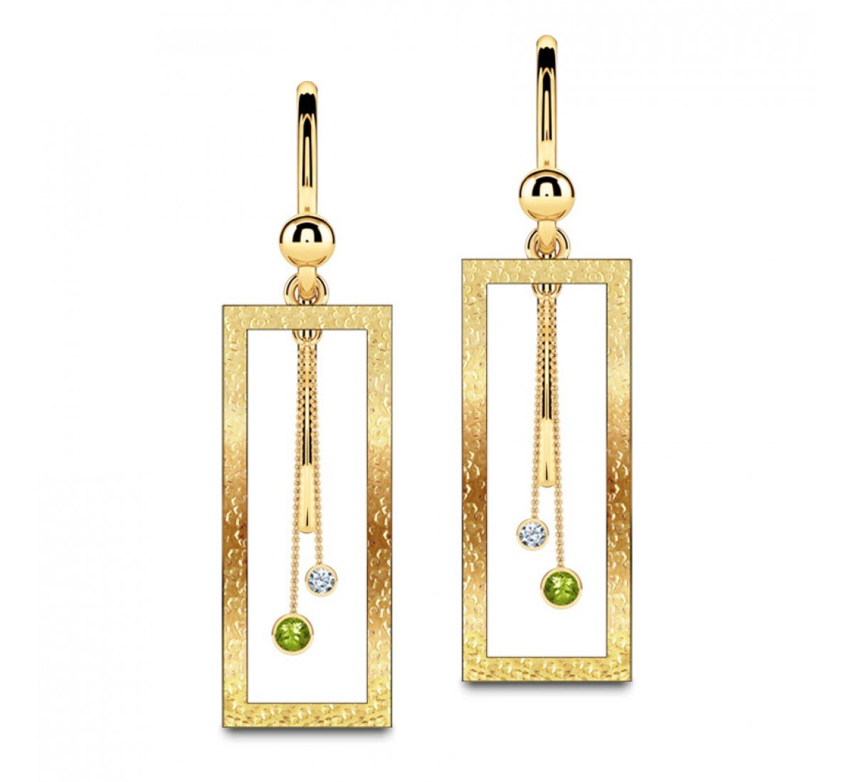 Queenly Pendulum Diamond Drop Earrings