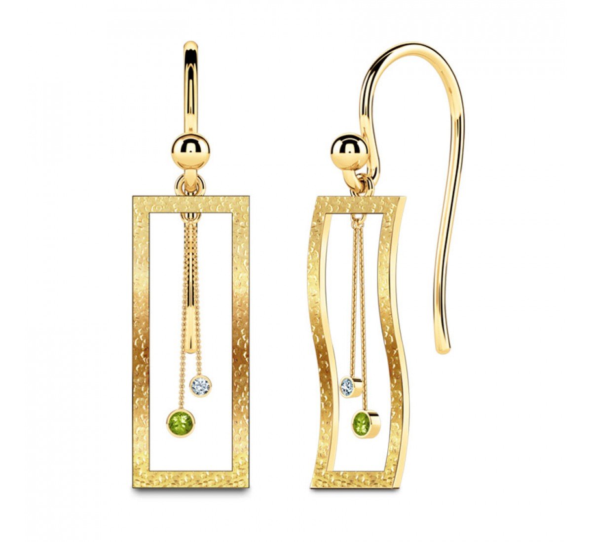 Queenly Pendulum Diamond Drop Earrings