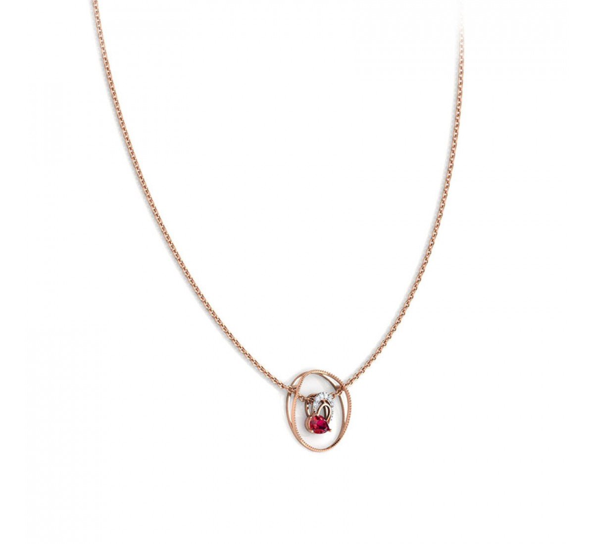 Marvel Framed Heart Gemstone Necklace