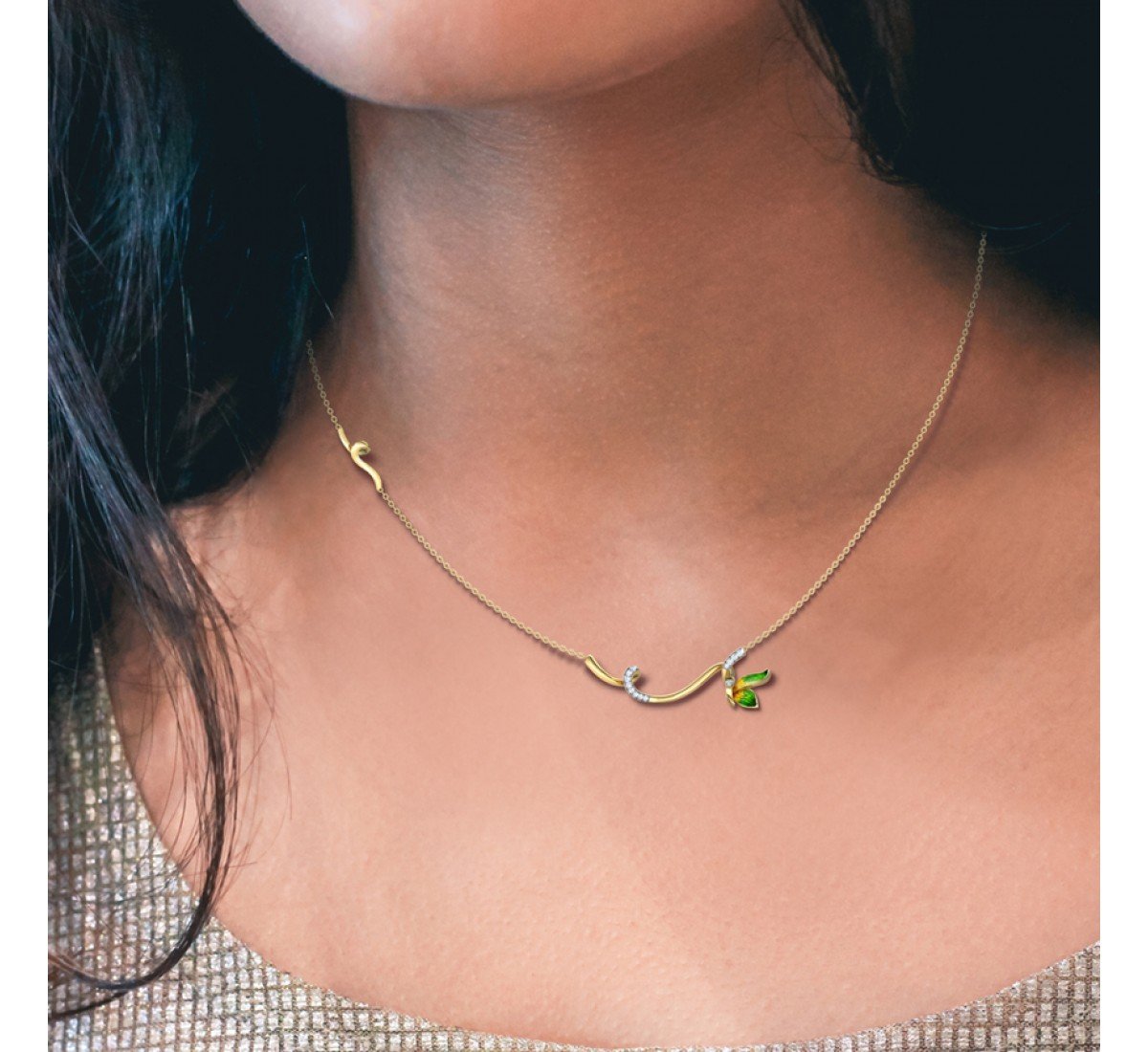 ObtuseGreen Butterfly Diamond Necklace