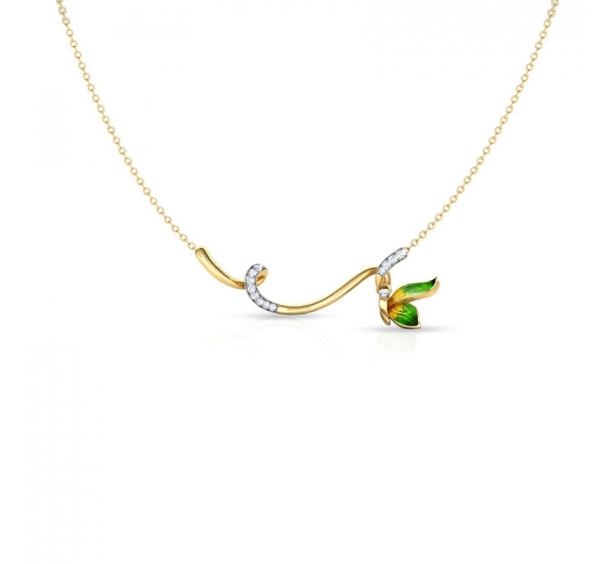 ObtuseGreen Butterfly Diamond Necklace